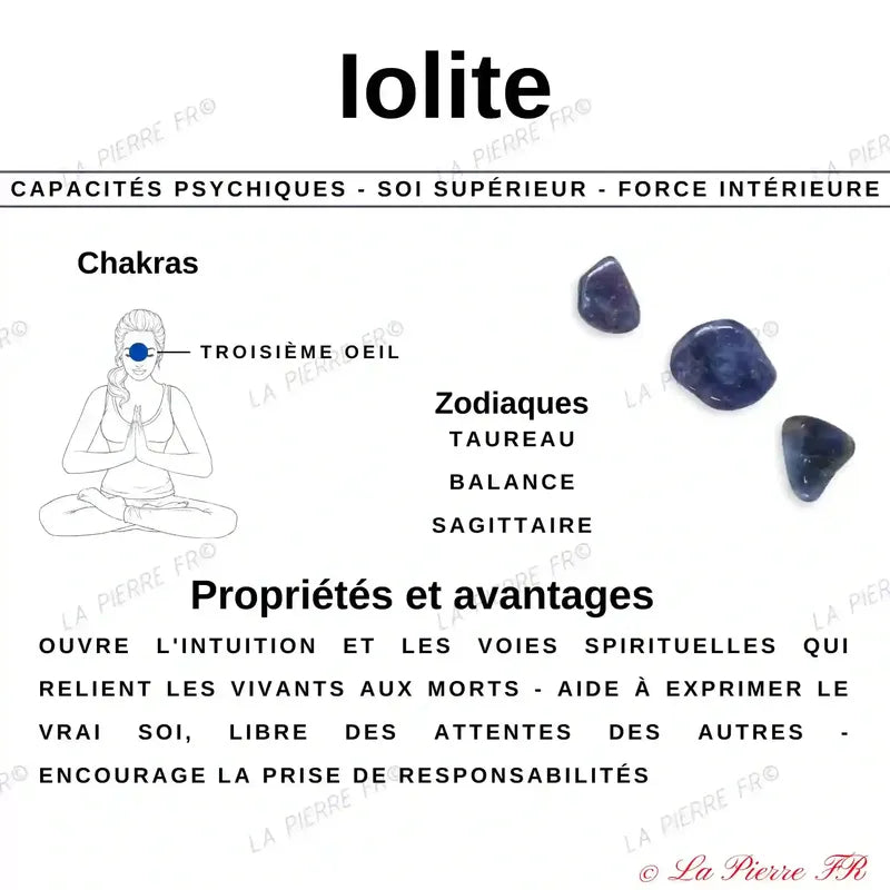vertus du bracelet pierre naturelle Iolite - La Pierre FR