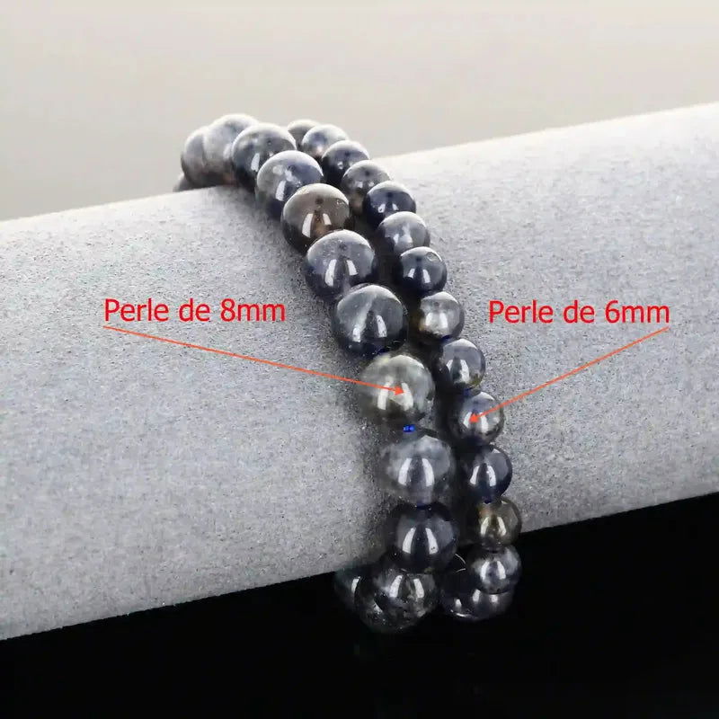 Bracelet lithothérapie en Iolite pour stimuler le chakra du troisième oeil et la clairvoyance