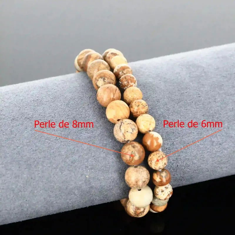 Bracelet lithothérapie en Jaspe Paysage pour stimuler la créativité et l'équilibre émotionnel