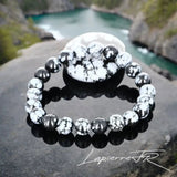 Bracelet pierre naturelle Obsidienne neige - La Pierre FR