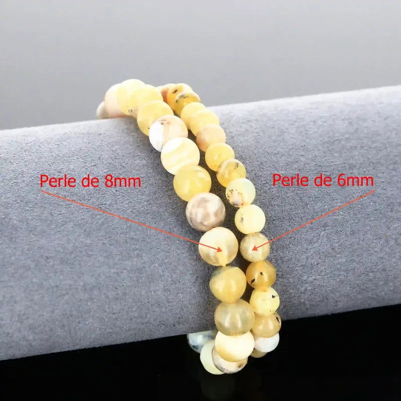 Bracelet pierre naturelle Opale Jaune pour confiance en soi, communication et joie de vivre