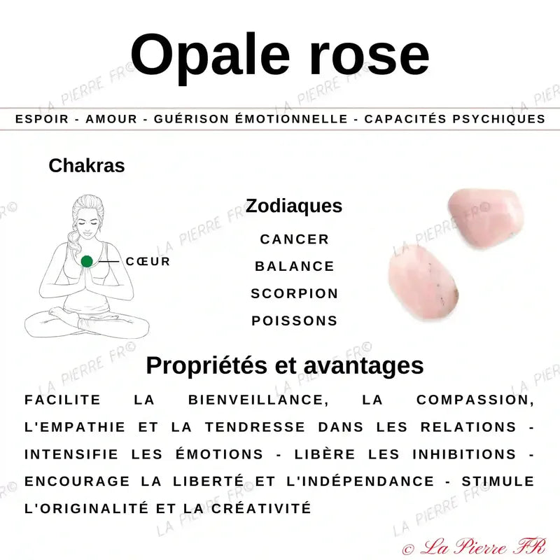 vertus du Bracelet en pierre naturelle Opale rose - La Pierre FR