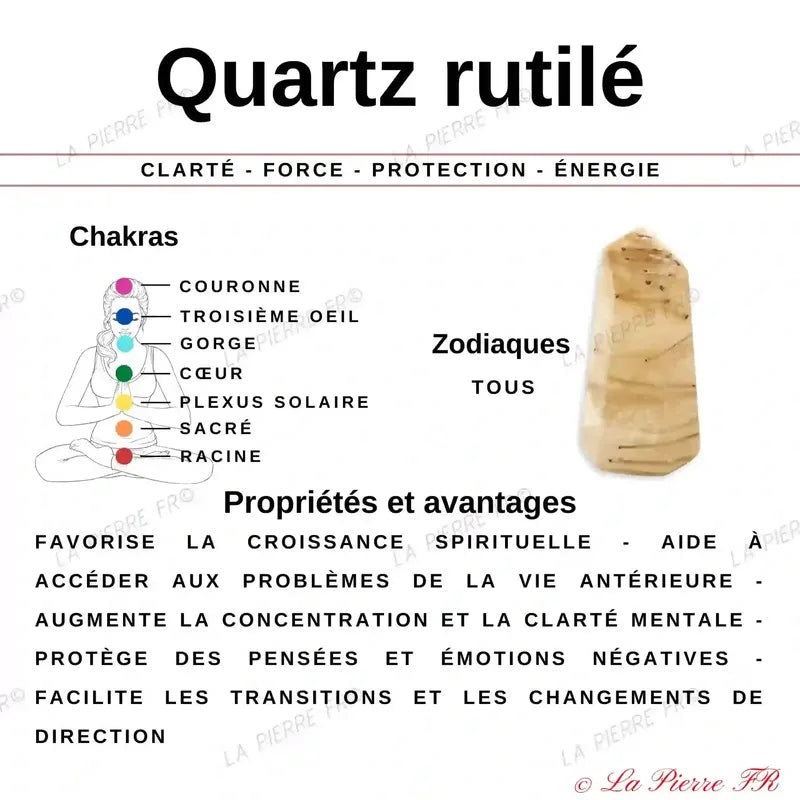 vertus du bracelet pierre naturelle Quartz rutile - La Pierre FR