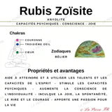 vertus du bracelet en perle de rubis zoïsite naturelle