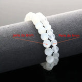 Bracelet lithothérapie sur mesure (12-18cm) en Sélénite naturelle (perles 6/8mm)