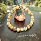 Bracelet sur mesure en perles boules de Serpentine Verte naturelle 8mm pour lithothérapie