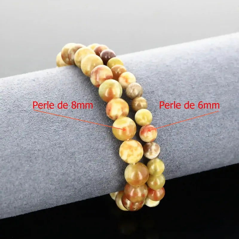 Bracelet pierre naturelle Serpentine Verte pour méditation, régénération et équilibre énergétique