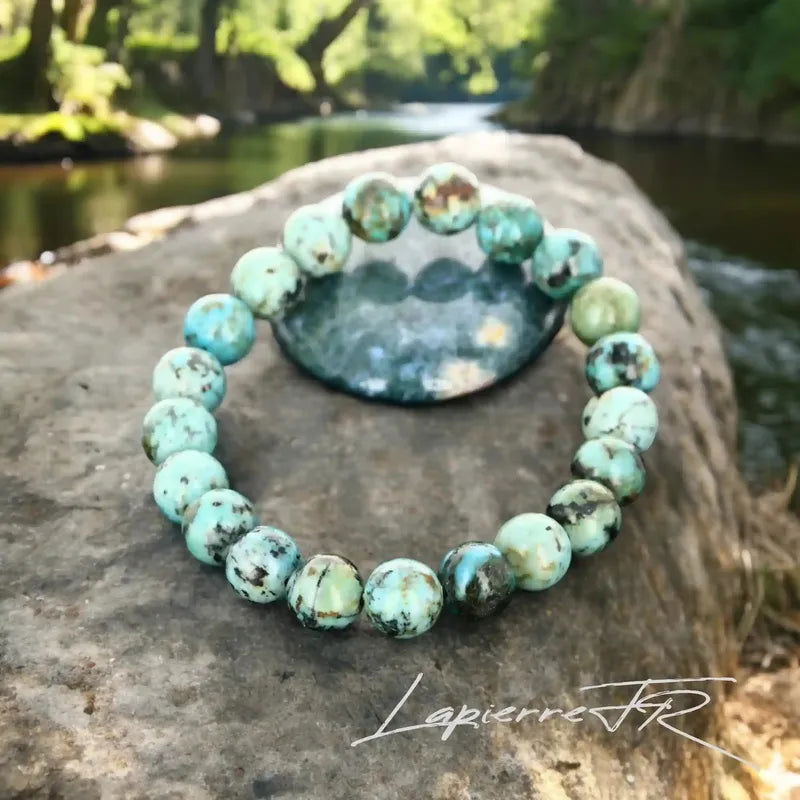 Bracelet pierre naturelle Turquoise Africaine pour transformation personnelle, calme et force