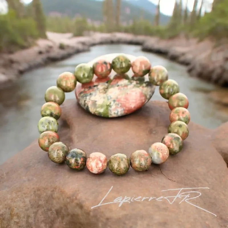 Bracelet Unakite Naturel (6/8mm) | Équilibre & Chakra Cœur
