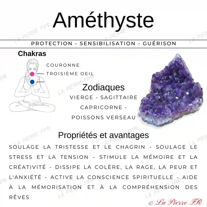 vertus du bracelet en Améthyste - La Pierre FR