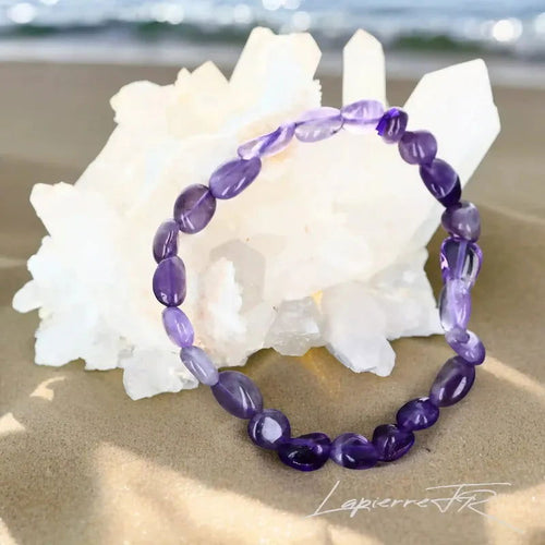 Bracelet Anti-Stress Améthyste, Pierre Roulée