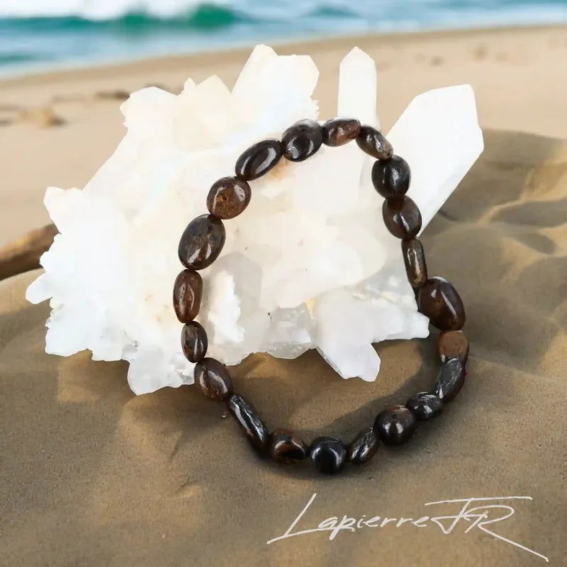 Bracelet pierre roulée en Bronzite - La Pierre FR
