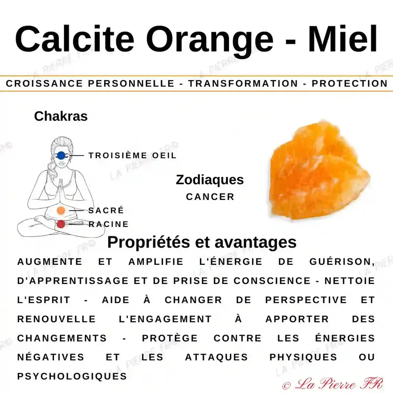 Bracelet en pierres roulées de Calcite Orange porté au poignet, pierre naturelle orange de vitalité pour femme et homme