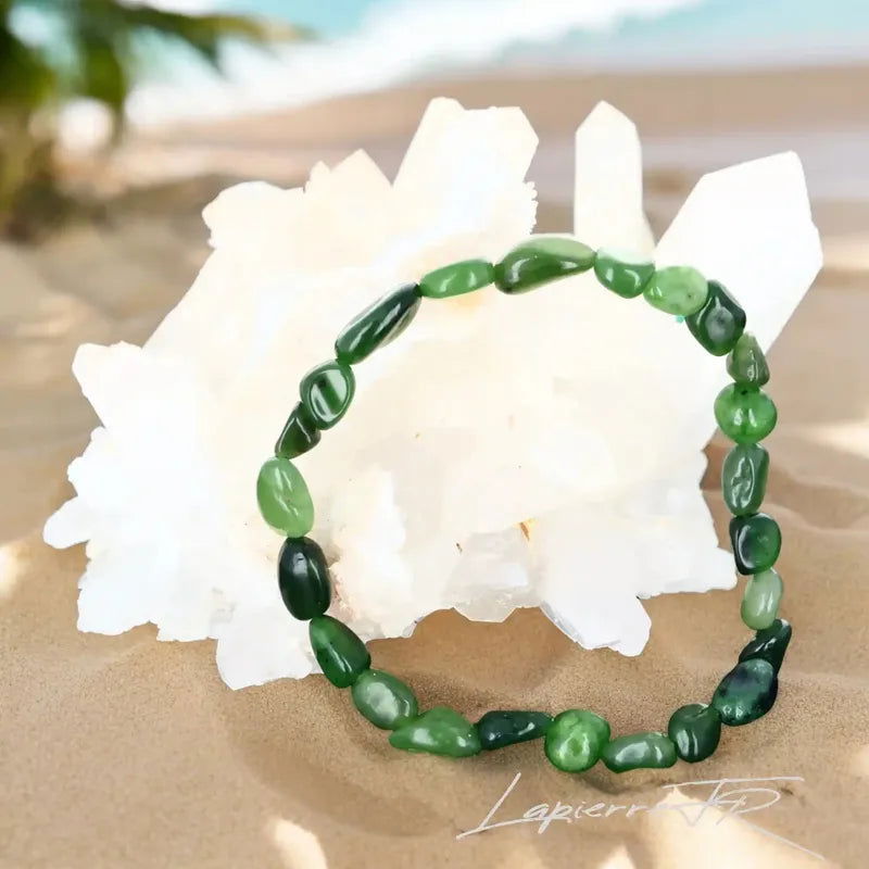 Bracelet Jade Vert en pierre roulée