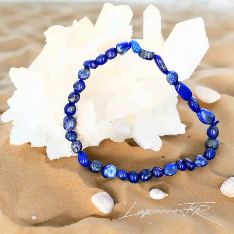 Bracelet Pierre Naturelle Femme, Lapis Lazuli Roulé 6 mm