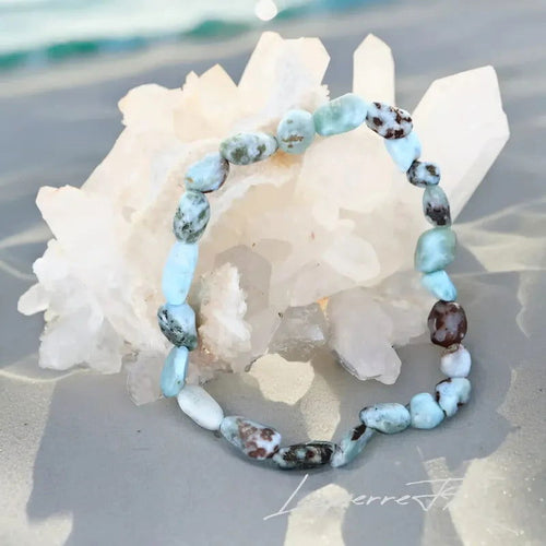 Bracelet Larimar en pierre roulée