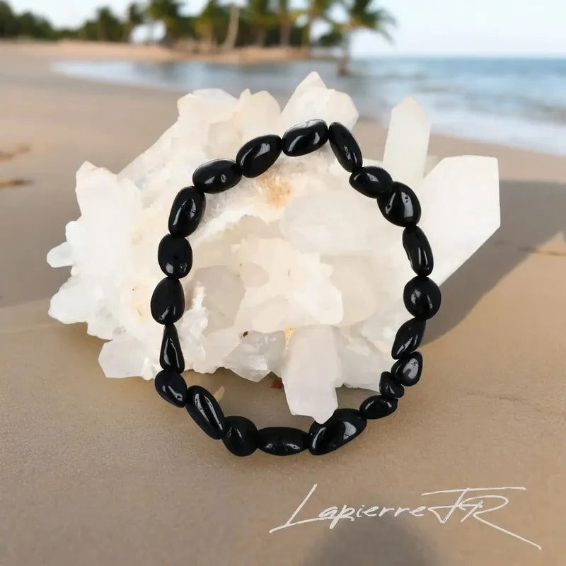 Bracelet pierre roulée en Tourmaline Noire - La Pierre FR