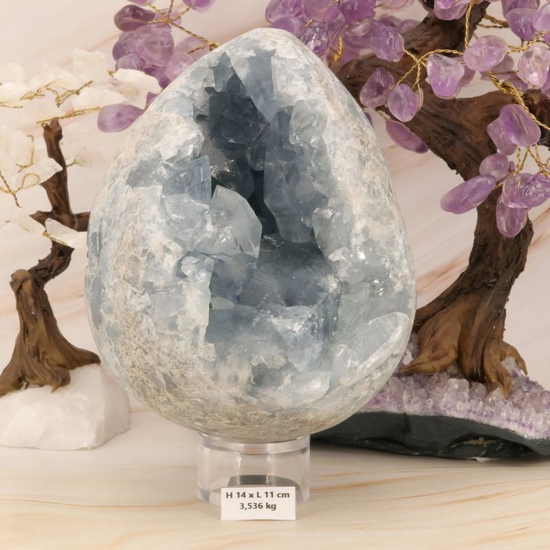 Géode de Célestine Bleue de 3,536 kg, Pièce Unique