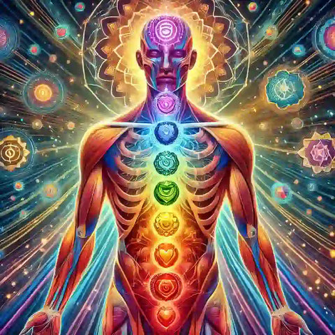 Illustration des chakras avec un focus sur le chakra du coeur