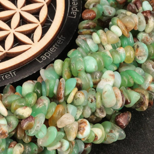 Perles Chrysoprase en pierre naturelle baroque sur fil de 36 cm pour la création de bijoux