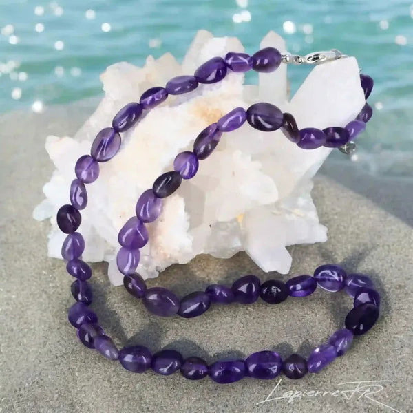 Collier pierres naturelles en Améthyste - La Pierre FR