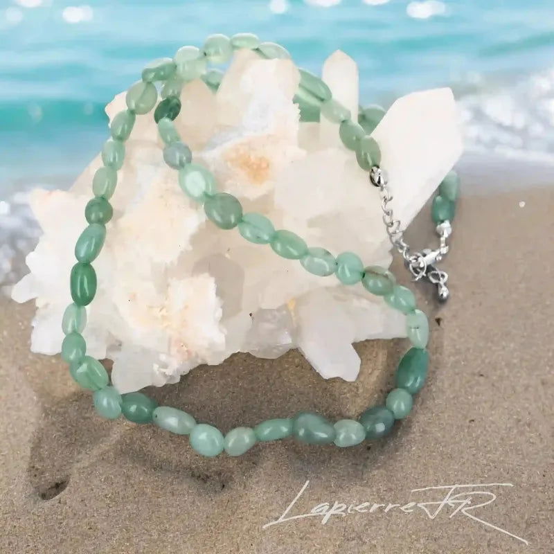 Collier pierres naturelles en Aventurine verte - La Pierre FR
