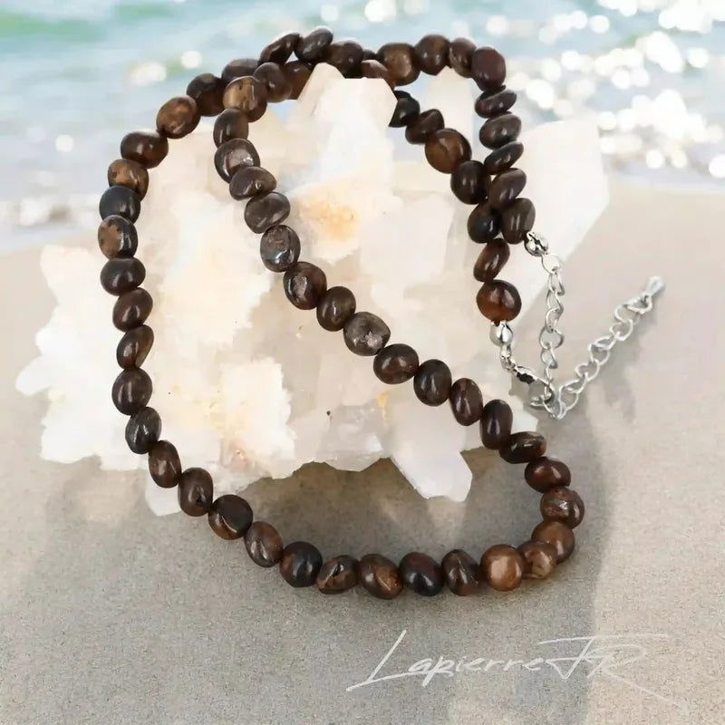 Collier pierres naturelles en Bronzite - La Pierre FR
