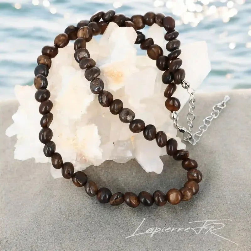 Collier pierres naturelles en Bronzite - La Pierre FR