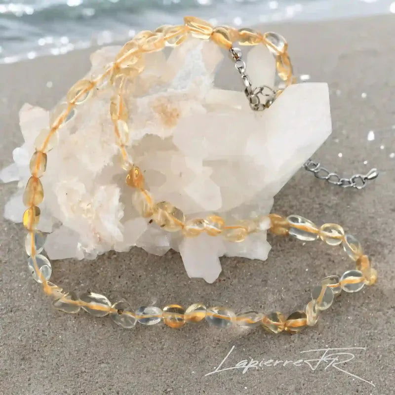 Collier pierres roulées Citrine naturelle – Vitalité & Abondance