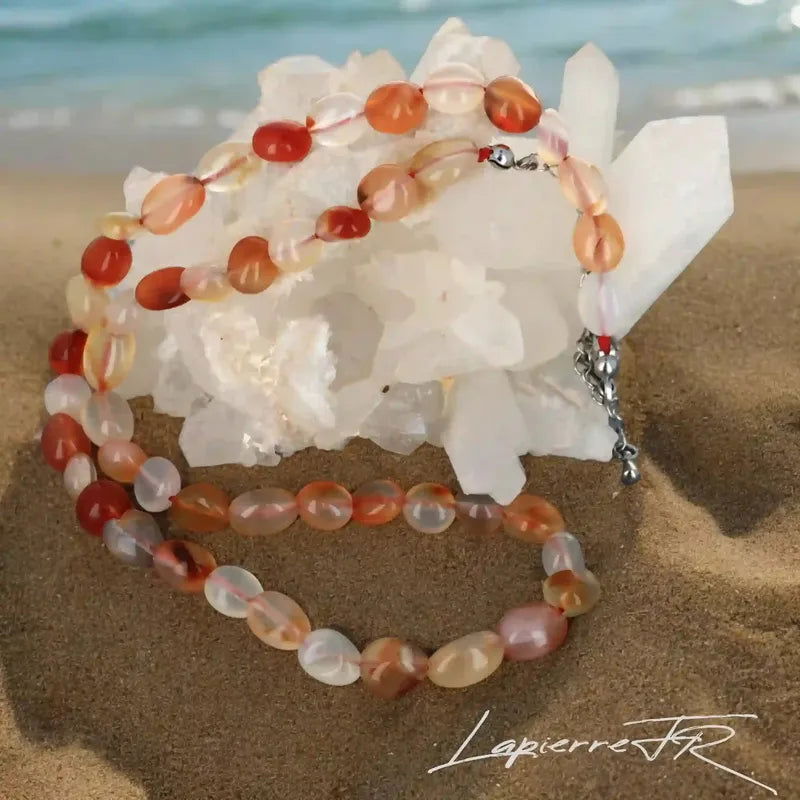 Collier pierres naturelles en Cornaline - La Pierre FR
