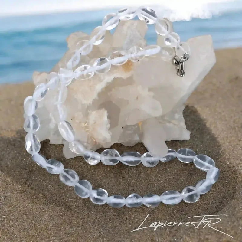Collier pierres roulées Cristal de Roche naturel – Clarté & Pureté