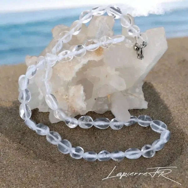 Collier pierres naturelles en Cristal de Roche - La Pierre FR