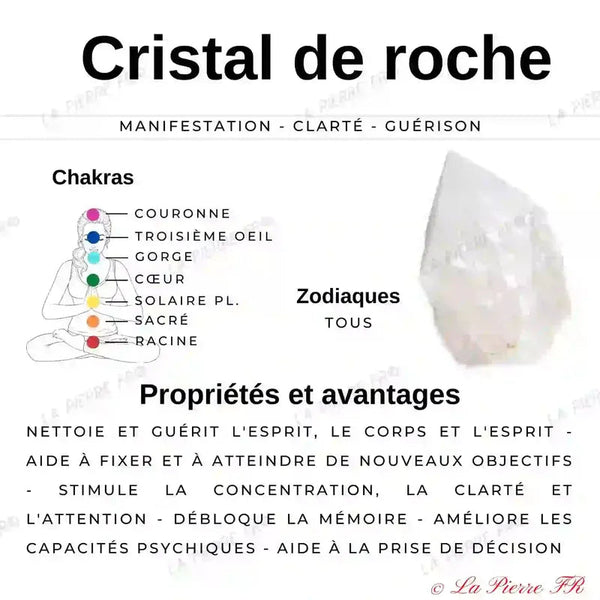 Collier pierres naturelles en Cristal de Roche - La Pierre FR
