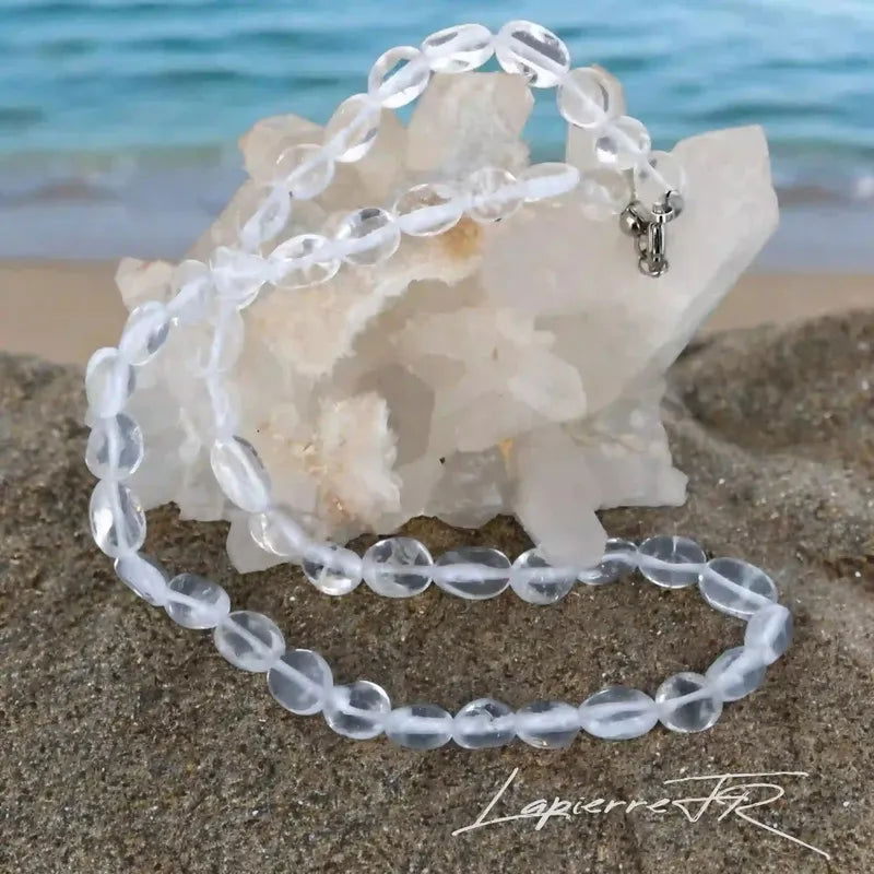 Collier pierres naturelles en Cristal de Roche - La Pierre FR