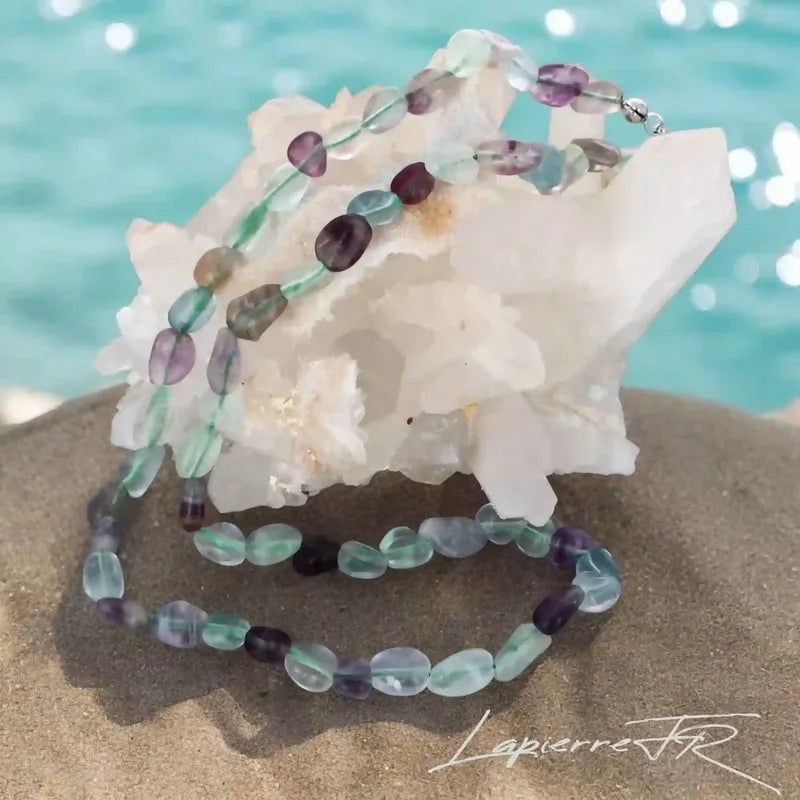 Collier pierres roulées Fluorite naturelle – Clarté & Concentration