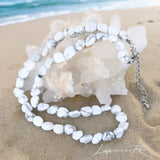 Collier pierres naturelles en Howlite blanche - La Pierre FR