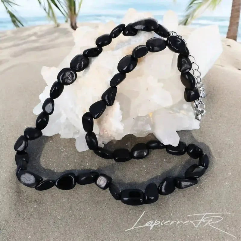 Collier pierres naturelles en Hypersthène - La Pierre FR