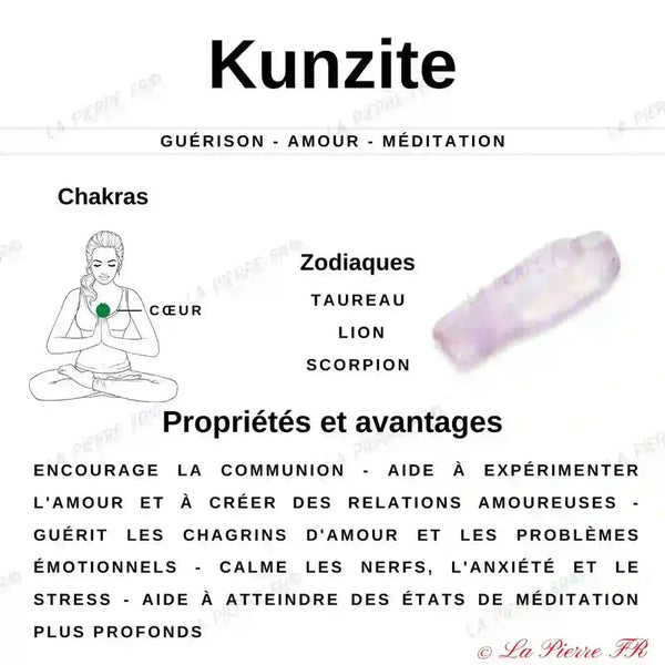 Collier pierres naturelles en Kunzite - La Pierre FR