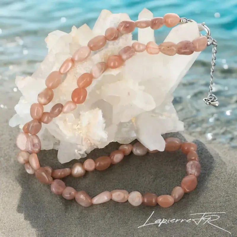 Collier pierres roulées Pierre de Soleil naturelle – Joie & Vitalité