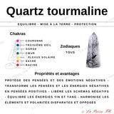 Collier pierres naturelles en Quartz à Tourmaline noire - La Pierre FR