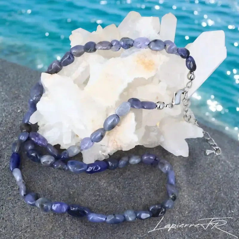 Collier pierres roulées Tanzanite naturelle – Élévation & Sagesse