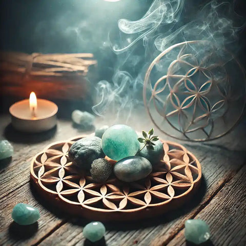 Purification de l'Amazonite avec la fumée de Palo Santo