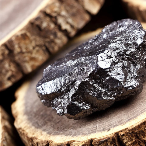Hématite brute dans un cadre géologique, montrant son éclat métallique
