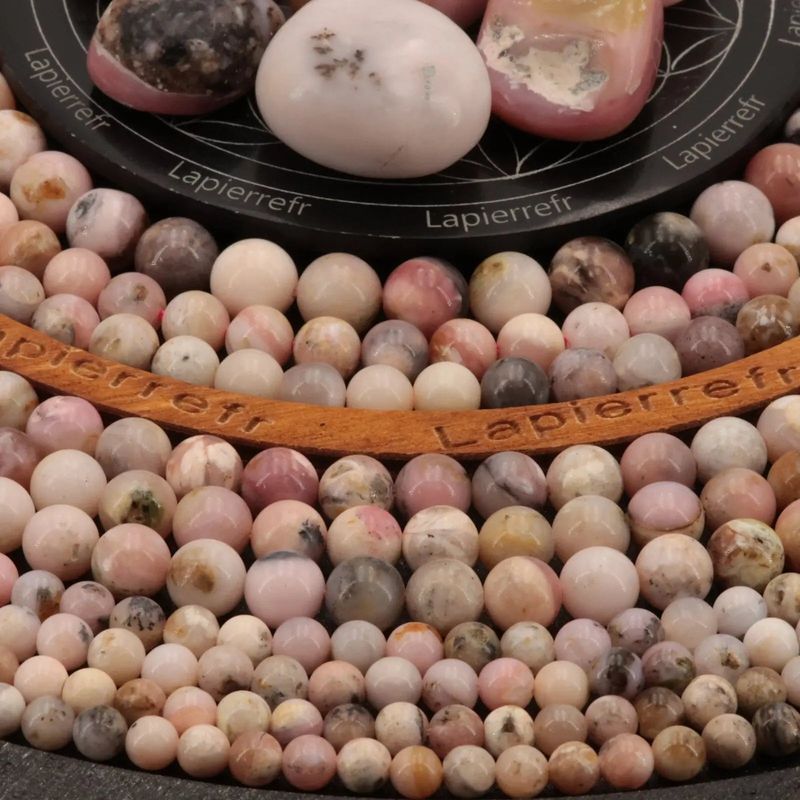 Fil de perles Opale Rose naturelle ronde 6mm 8mm 10mm | Perle pierre naturelle | Gemmes | Qualité AA+ - La Pierre FR