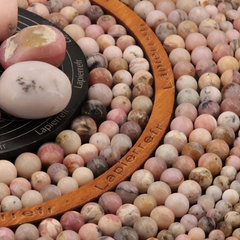 Fil de perles Opale Rose naturelle ronde 6mm 8mm 10mm | Perle pierre naturelle | Gemmes | Qualité AA+ - La Pierre FR