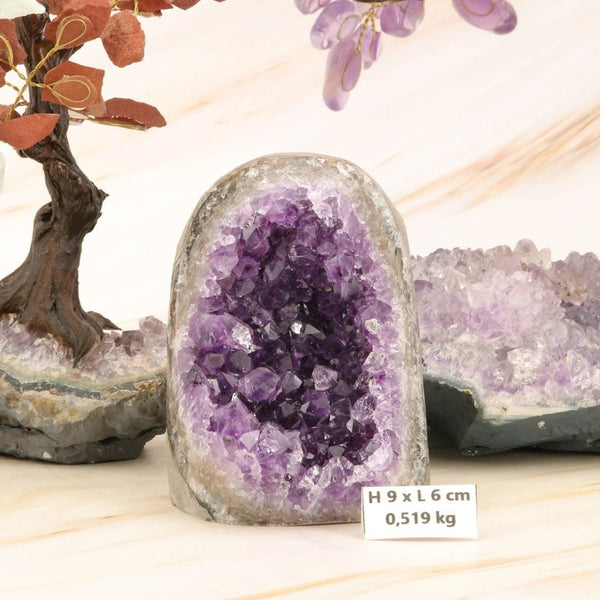 Géode Améthyste cathédrale à poser d'Uruguay de 519g - La Pierre FR
