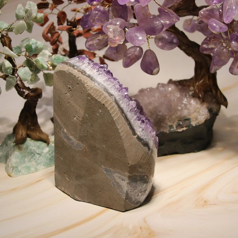 Druse d'Améthyste d'Uruguay, amas de quartz violet naturel pour recharger les pierres