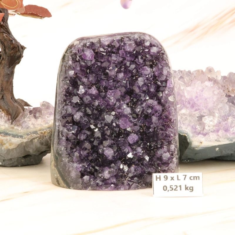 Géode Améthyste d'Uruguay à poser de 521g - La Pierre FR