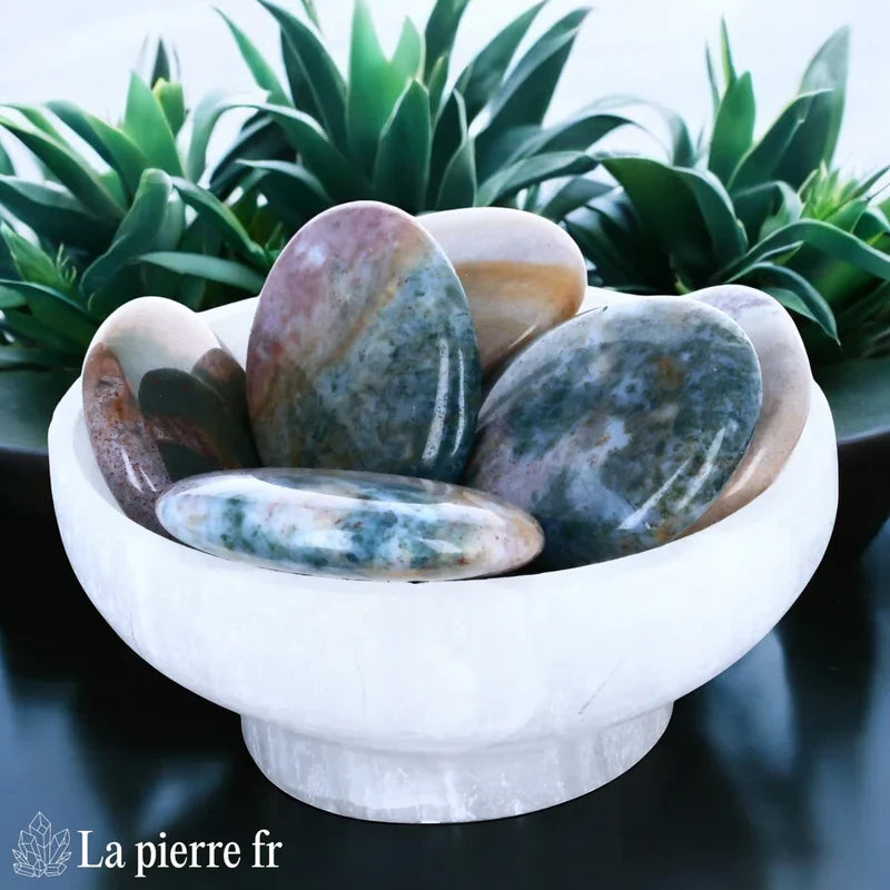 Héliotrope en galet plat - Pierre de Protection Puissante