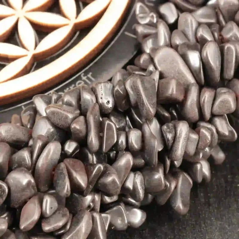 Perles Hématite en pierre naturelle baroque sur fil de 36 cm pour la création de bijoux